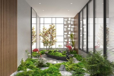 现代景观植物造景3D模型下载